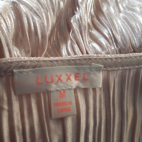 NWOT Luxxel WOMEN'S long sleeve blouse pink silver Size M - Picture 13 of 15